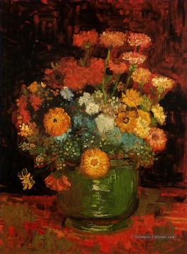 Vase avec Zinnias Vincent van Gogh Peinture à l'huile